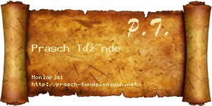 Prasch Tünde névjegykártya